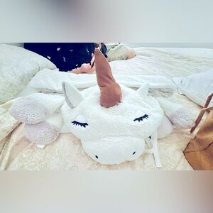 Unicorn sleeping bag/pillow combo.